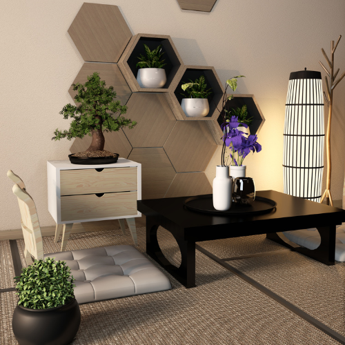 wooden hexagon tiles